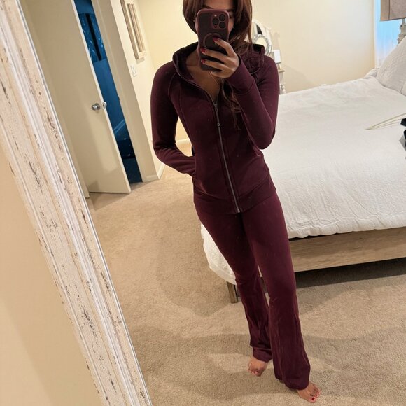Lululemon Maroon Zip Hoodie & Pants - Picture 3 of 10